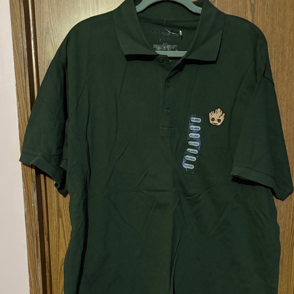 Men's Dark Green Polo Shirt with Unique Embroidered Design